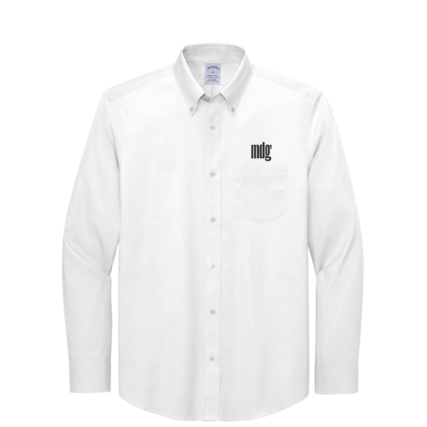 Brooks Brothers Wrinkle-Free Stretch Pinpoint Shirt — White