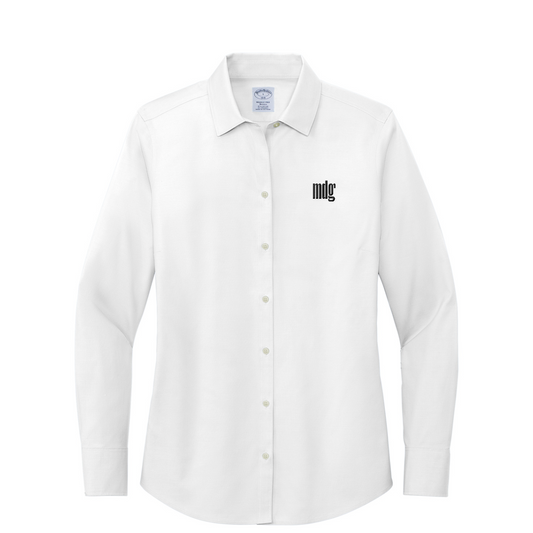 Brooks Brothers Women's Wrinkle-Free Stretch Pinpoint Shirt — White